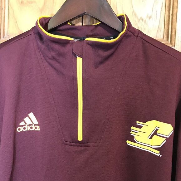 adidas Central Michigan Chippewas Adult Large 1/4 Zip LS Pullover Football NCAA - Picture 5 of 14